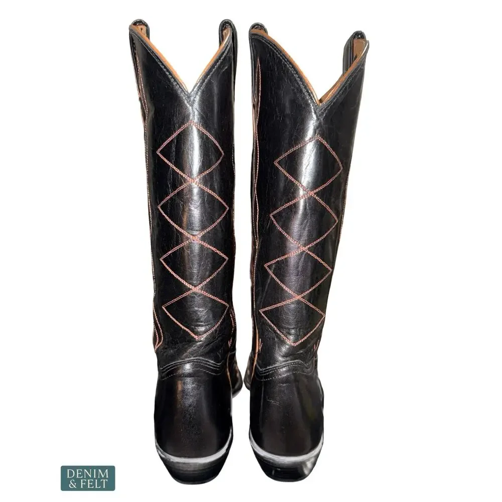 NEW Tony Lama Emilia Black Western Boot Snip Toe Leather‎ Cowgirl Cowboy Classic